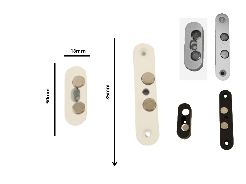 magnetico repsingente.png Magnetico Invisibile respingente per Chiusura mm.85,5x18,5x23h zama varie finiture | Saletta - immagine 1